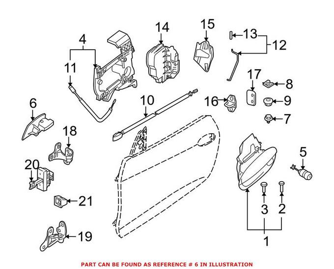 BMW Interior Door Handle = Front Driver Side Inner 51417016661